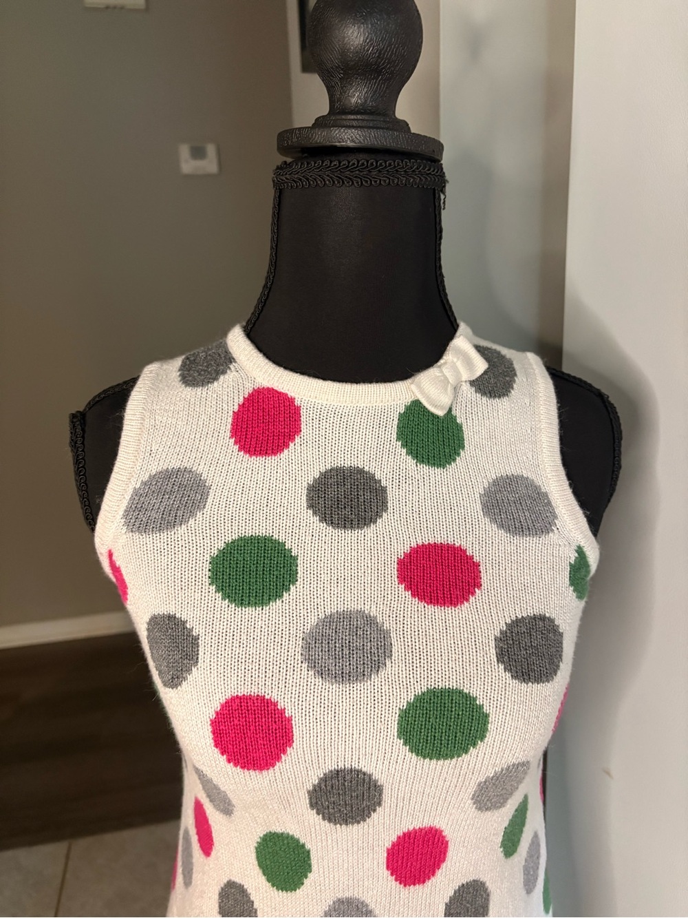 Janie and Jack White Tank with Pink, Green & Gray Polka Dots - Picture 4 of 8